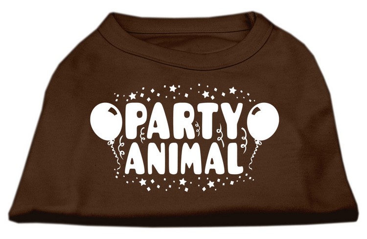 Party Animal Screen Print Shirt Brown Med